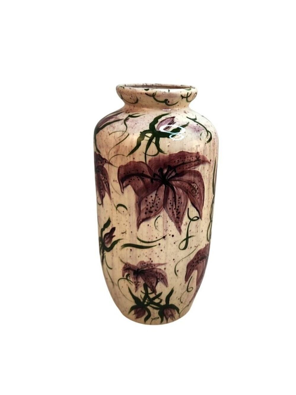 Large Vase Floral Arrangement Hand-Painted Ceramic Vase By Visions Of Nature Mad